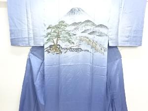 アンティーク　橋風景模様男物長襦袢